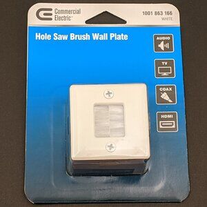 COMMERCIAL ELECTRIC Hole Saw Brush Wall Plate White 5036-WH | SKU 1001 863 166